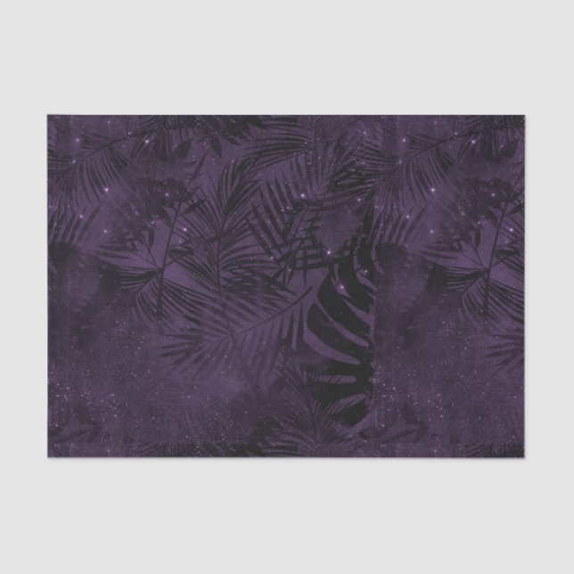 Purple and Black Leaves Tissue Paper (Front)