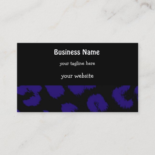 Purple and Black Leopard Pattern Business Card (Front)