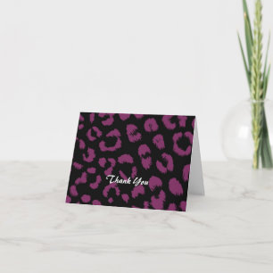Purple and Black Leopard Pattern Thank You Card