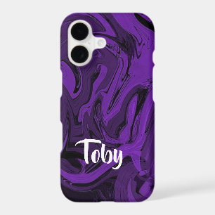 Purple and black marble polished