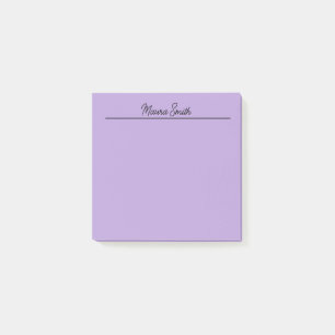 Purple and black minimalist custom name post-it notes