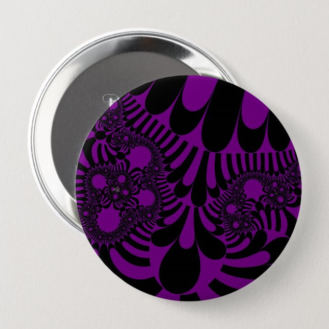 Purple and Black Mod 10 Cm Round Badge (Front & Back)