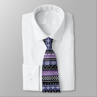 Purple And Black Modern Tribal Style Neck Tie