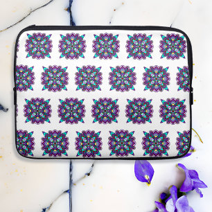 Purple and Black Mystical Colourful Mandala Laptop Sleeve