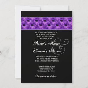 Purple and Black Peacock Wedding Metallic Template