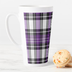 Purple And Black Plaid Latte Mug