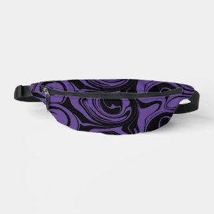Purple and Black retro marble swirl Bum Bags