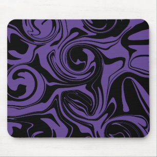 Purple and Black retro marble swirl Mouse Pad