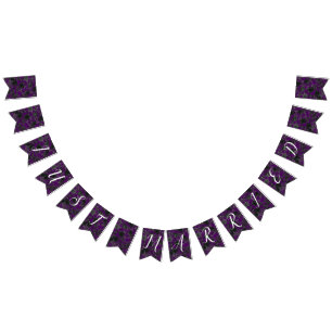 Purple  and Black Rose Gothic Wedding Bunting Bunting