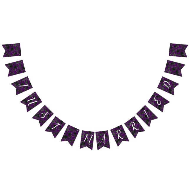 Purple  and Black Rose Gothic Wedding Bunting Bunting (All)