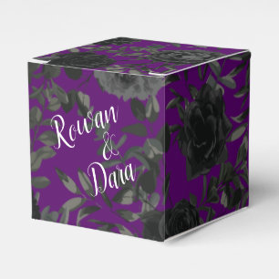 Purple  and Black Rose Gothic Wedding Favour Box