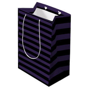 Purple and black stripe, gothic medium gift bag
