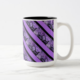 Purple and Black Striped Pattern Mug