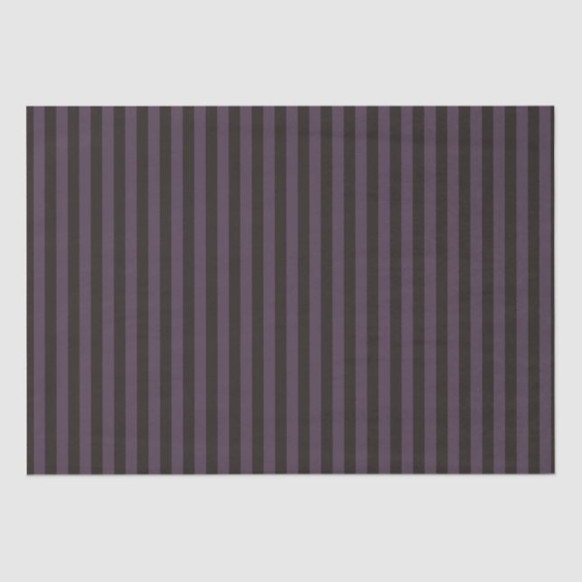Purple and Black Stripes Pattern Halloween Tissue Paper (Front)