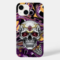 Purple and Black Sugar Skull Halloween 