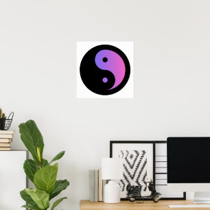Purple and Black Ying Yang Poster Paper (Matte)