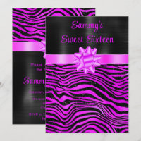 Purple and Black Zebra Stripes Sweet Sixteen