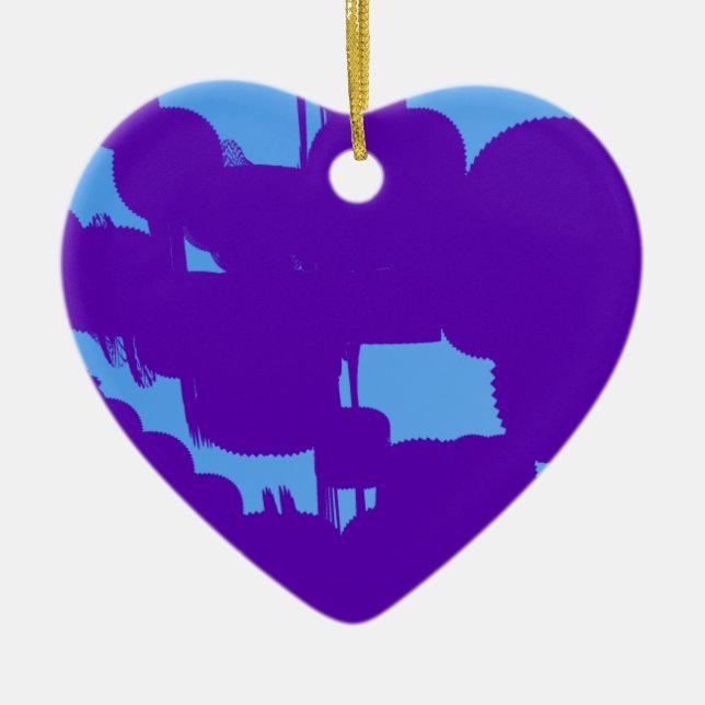 purple and blue 788212  abstract art ceramic tree decoration (Front)