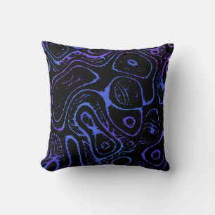 Purple and Blue Abstract Cushion