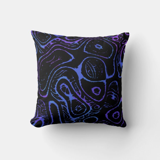 Purple and Blue Abstract Cushion (Front)