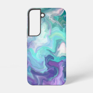Purple and Blue Abstract Faux Marble Samsung Galaxy Case