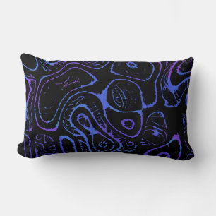 Purple and Blue Abstract  Lumbar Cushion