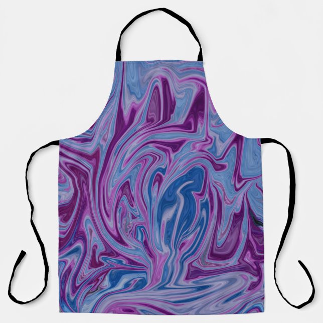 Purple and blue abstract painting apron (Front)
