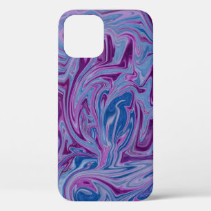 Purple and blue abstract painting iPhone 12 case