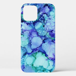 Purple and blue abstract painting iPhone 12 case
