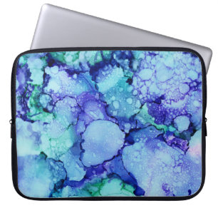 Purple and blue abstract painting laptop sleeve