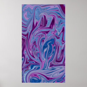 Purple and blue abstract painting poster