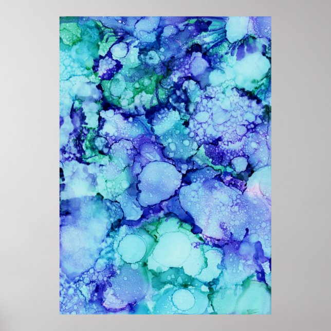 Purple and blue abstract painting poster (Front)