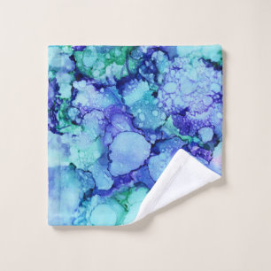 Purple and blue abstract painting wash cloth