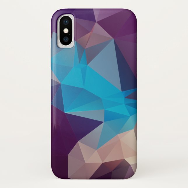Purple and Blue Abstract Pyramid Art Case-Mate iPhone Case (Back)