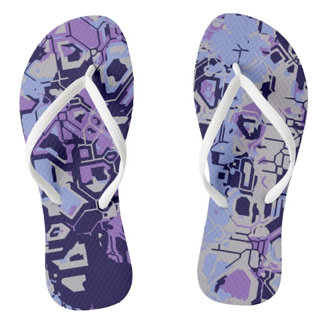 purple and blue abstract thongs (Footbed)