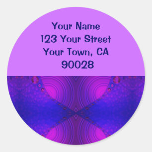 Purple and blue address labels