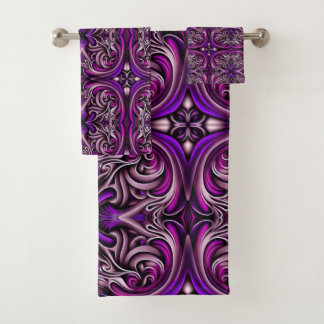 Purple and Blue Bath Towel Set