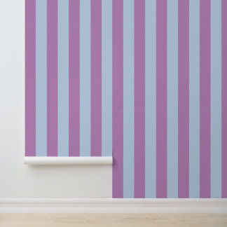 Purple and Blue Bold Vertical Stripes Wallpaper