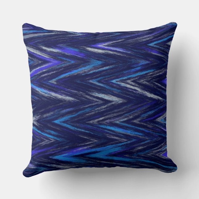 purple and blue chevron Pattern Cushion (Back)