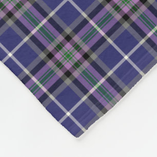 Purple and Blue Clan Alexander Tartan Fleece Blanket