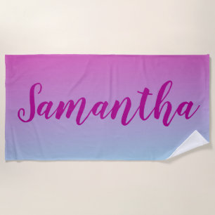 Purple and Blue Cotton candy ombre Beach Towel