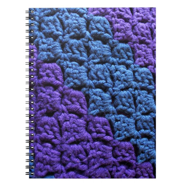 Purple and Blue Crochet Notebook (Front)