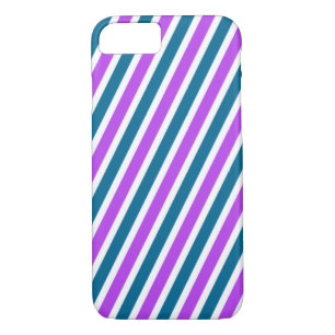 Purple and Blue Diagonal Stripes iPhone 8/7 Case