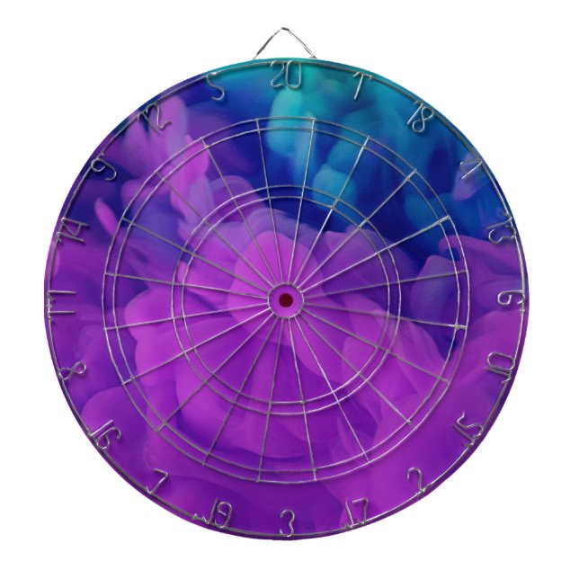 Purple and Blue Digital Smoke Dartboard (Front)