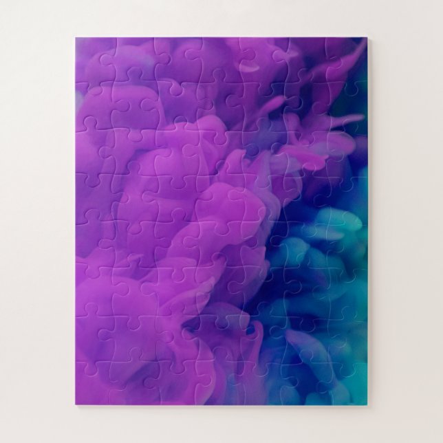 Purple and Blue Digital Smoke Jigsaw Puzzle (Vertical)