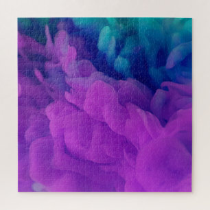 Purple and Blue Digital Smoke Jigsaw Puzzle