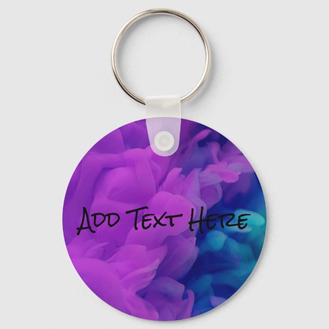 Purple and Blue Digital Smoke Key Ring (Front)