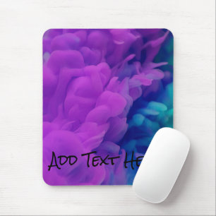 Purple and Blue Digital Smoke Mouse Pad