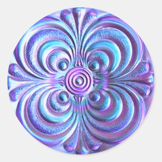 Purple and Blue Embossed Look Envelope Seal (Front)