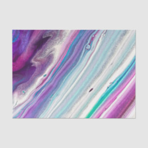 Purple and Blue Faux Acrylic Paint Abstract Tissue Paper